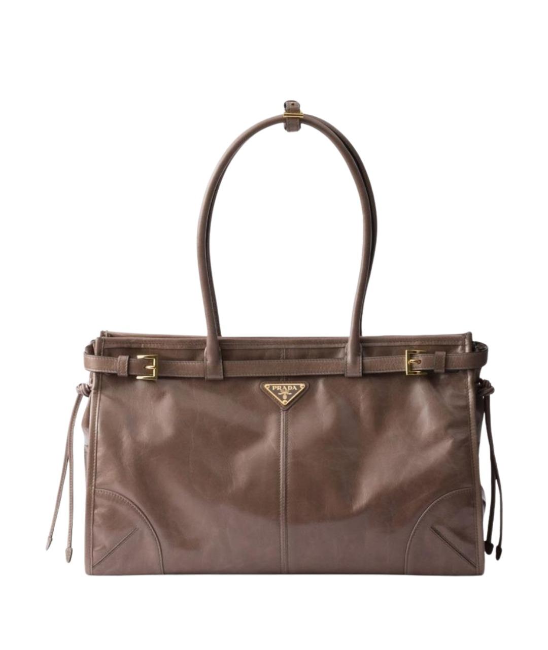 PRADA Коричневая кожаная сумка через плечо, фото 1
