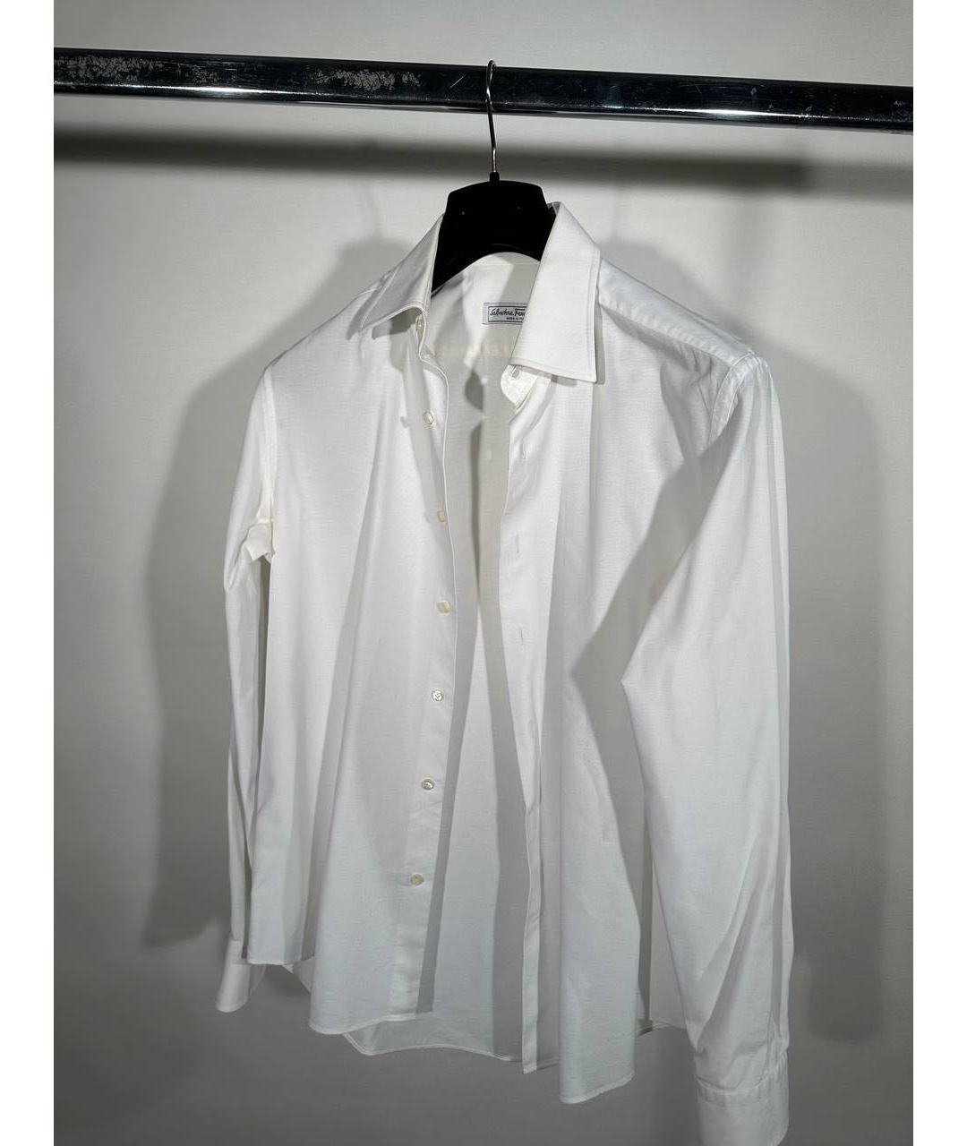 FERRAGAMO Белая хлопковая классическая рубашка, фото 4
