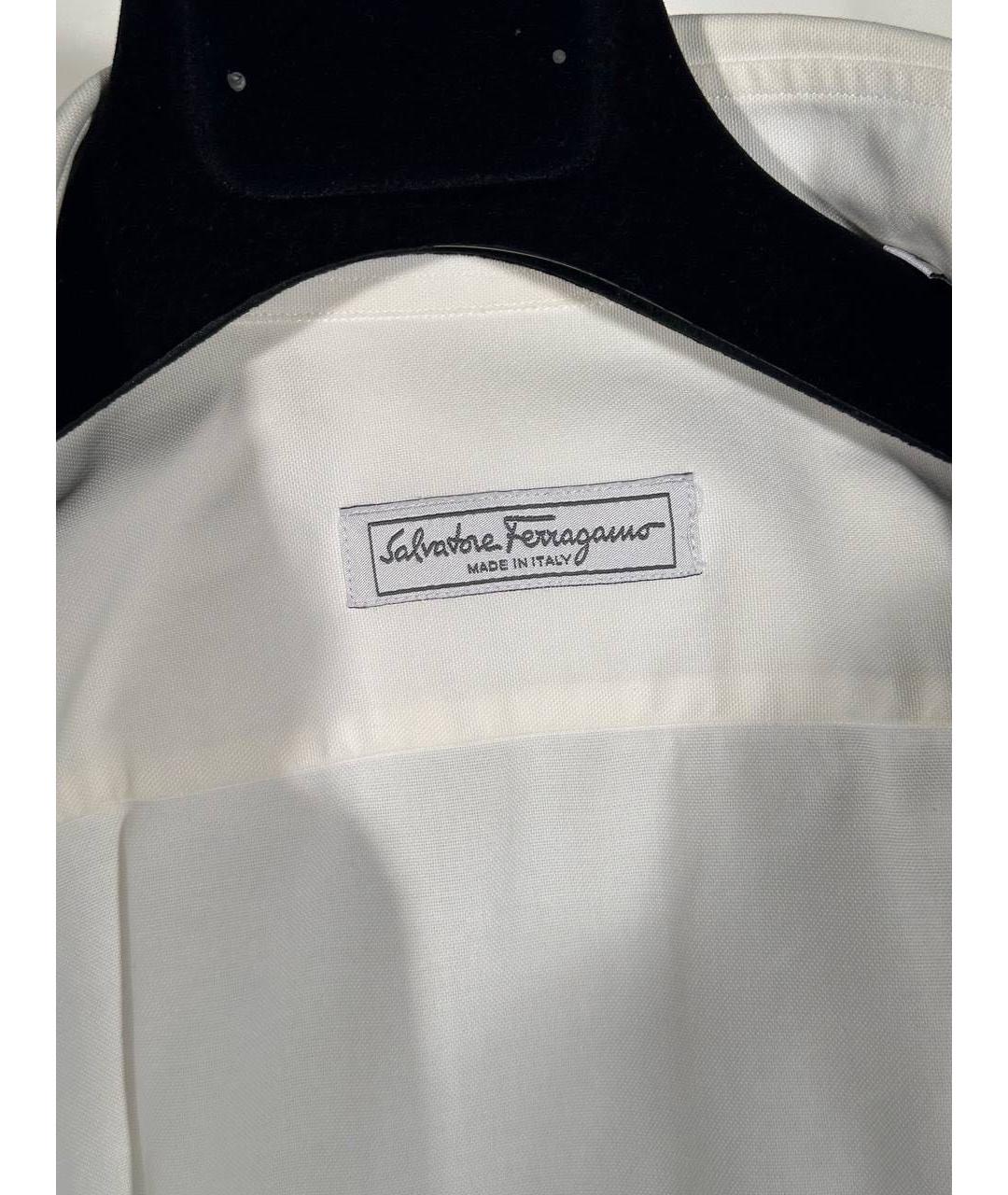 FERRAGAMO Белая хлопковая классическая рубашка, фото 3