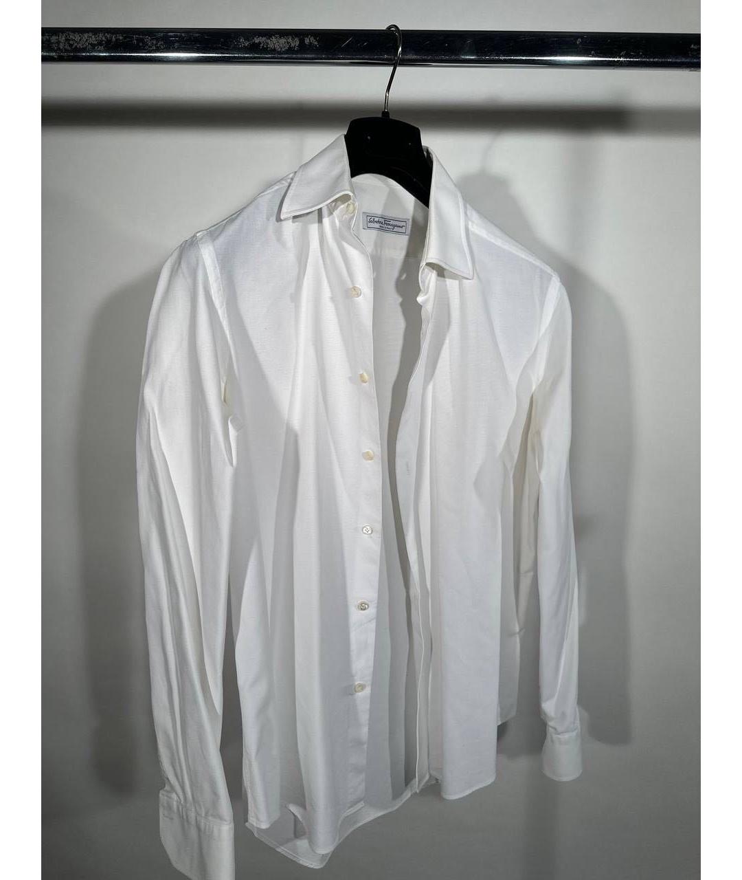FERRAGAMO Белая хлопковая классическая рубашка, фото 2