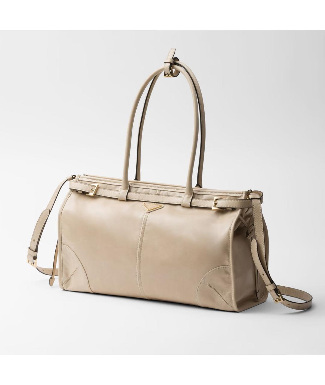 PRADA Бежевая кожаная сумка через плечо, фото 3