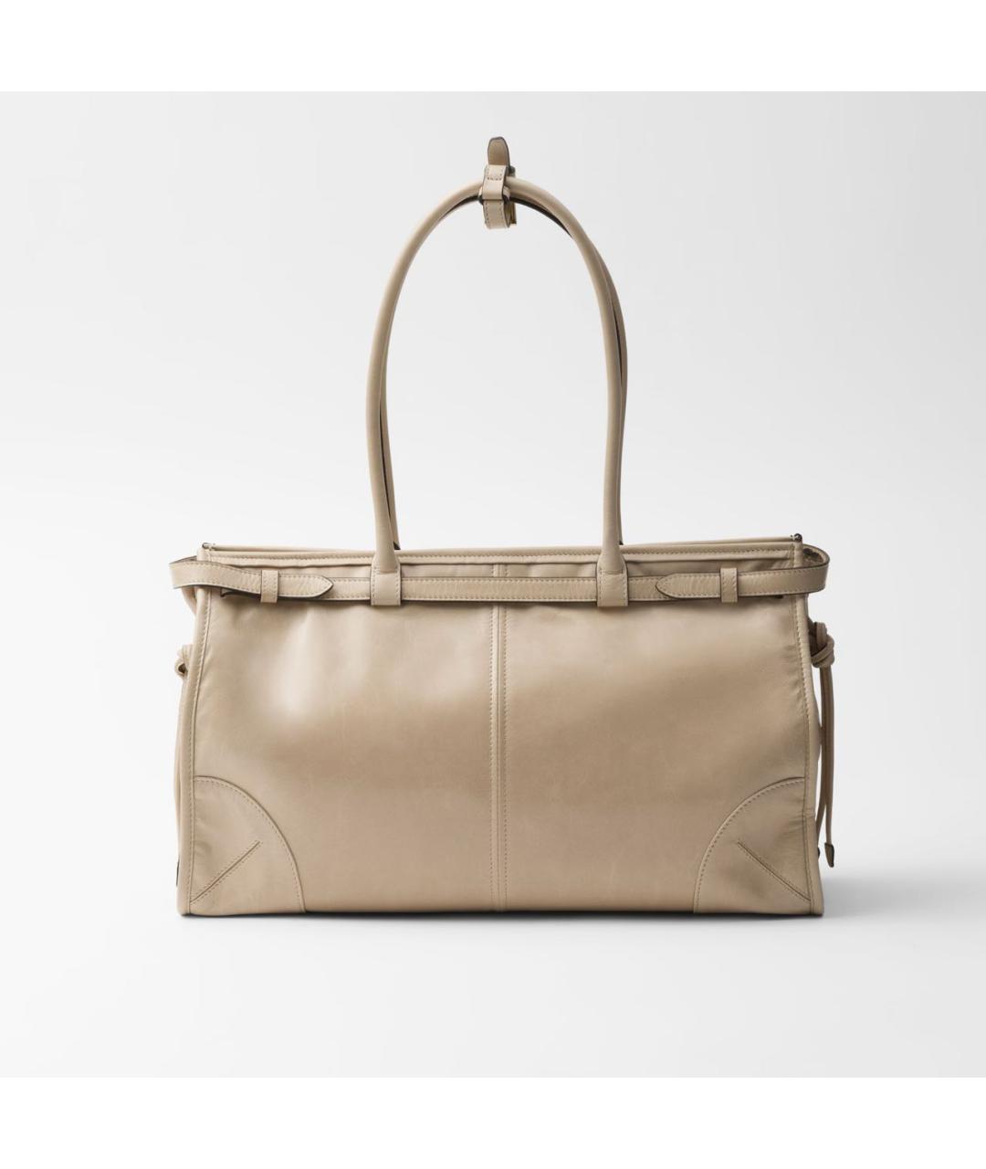 PRADA Бежевая кожаная сумка через плечо, фото 4