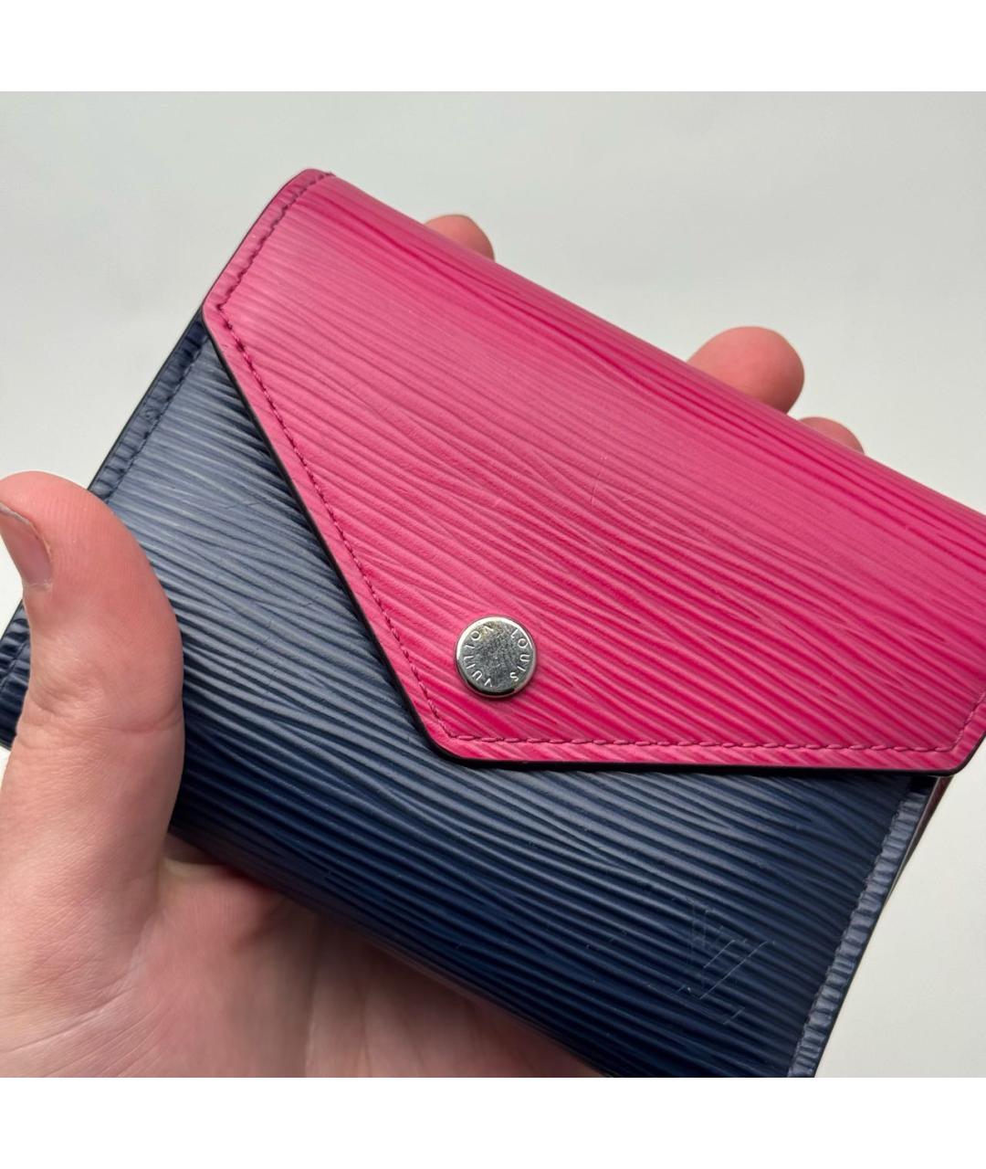 LOUIS VUITTON Темно-синий кожаный кошелек, фото 5