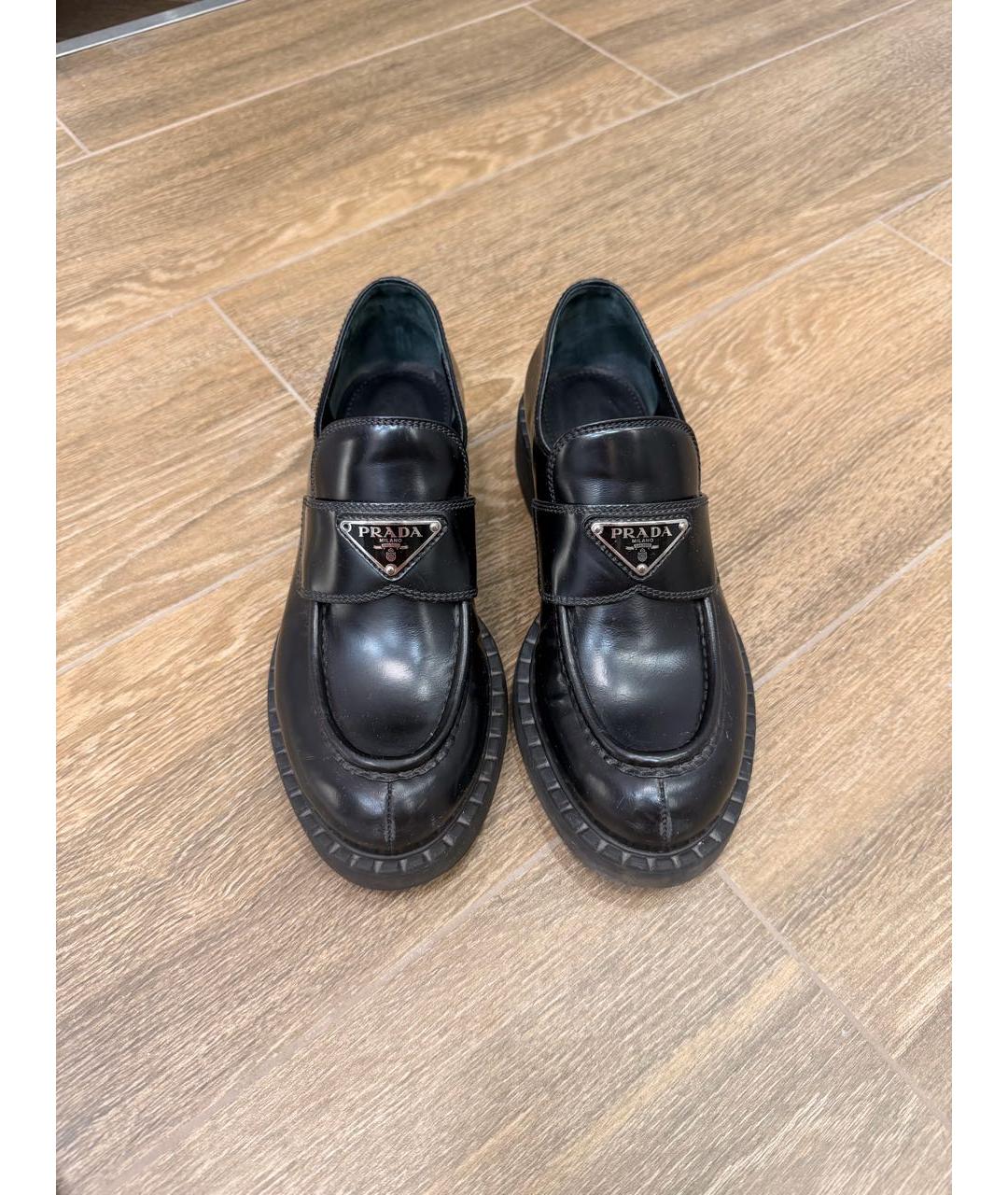 PRADA Черные кожаные лоферы, фото 2
