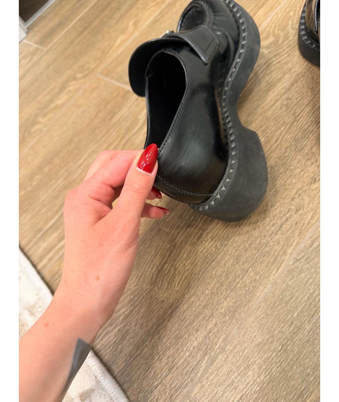 PRADA Черные кожаные лоферы, фото 5