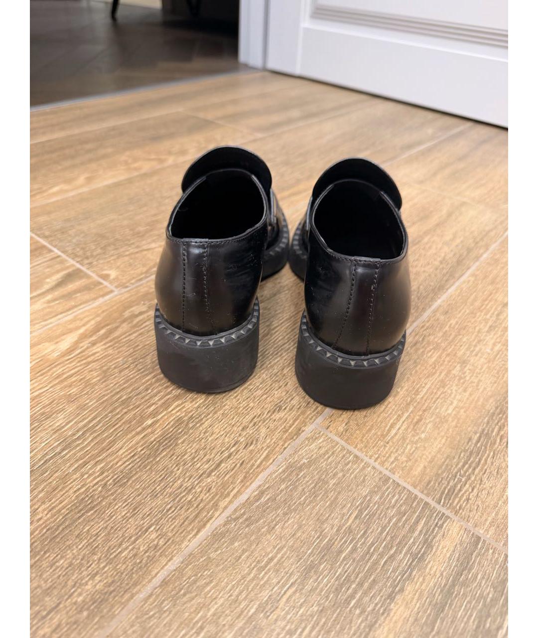 PRADA Черные кожаные лоферы, фото 3