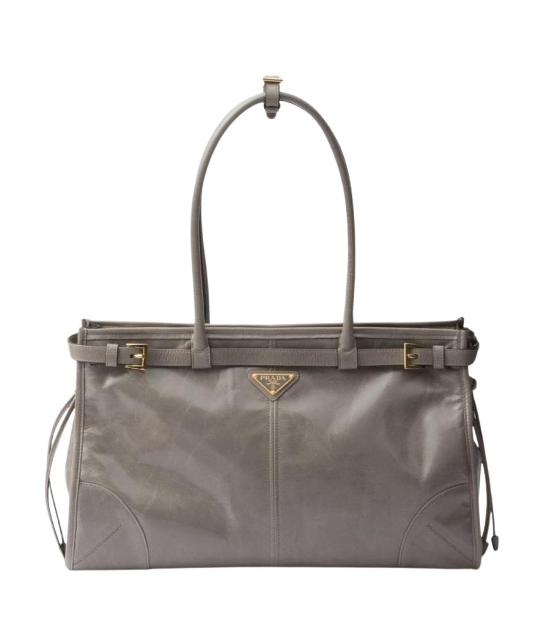PRADA Серая кожаная сумка через плечо, фото 1