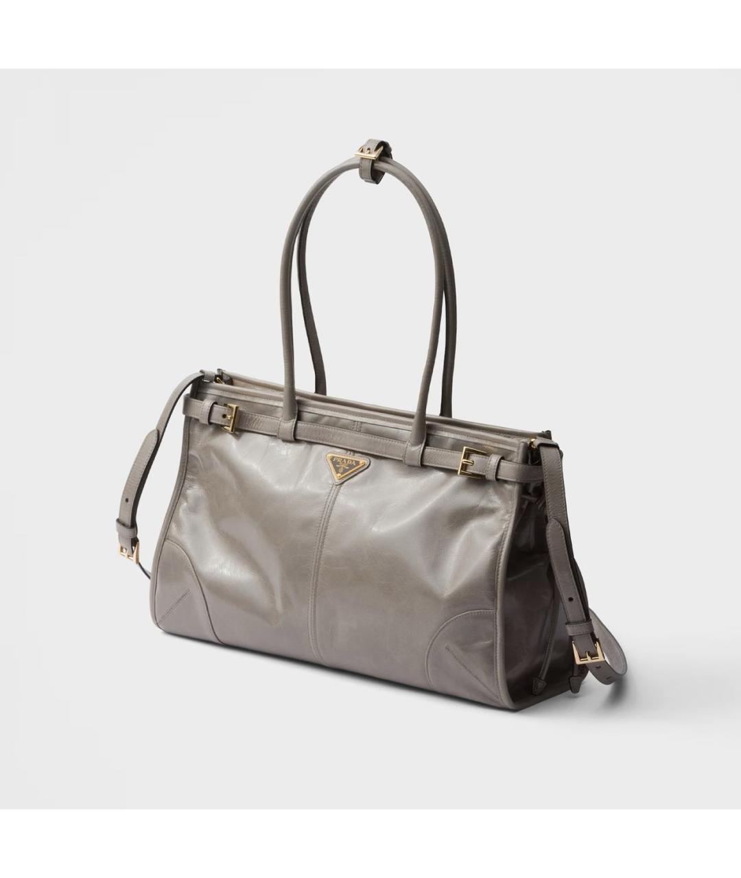 PRADA Серая кожаная сумка через плечо, фото 3