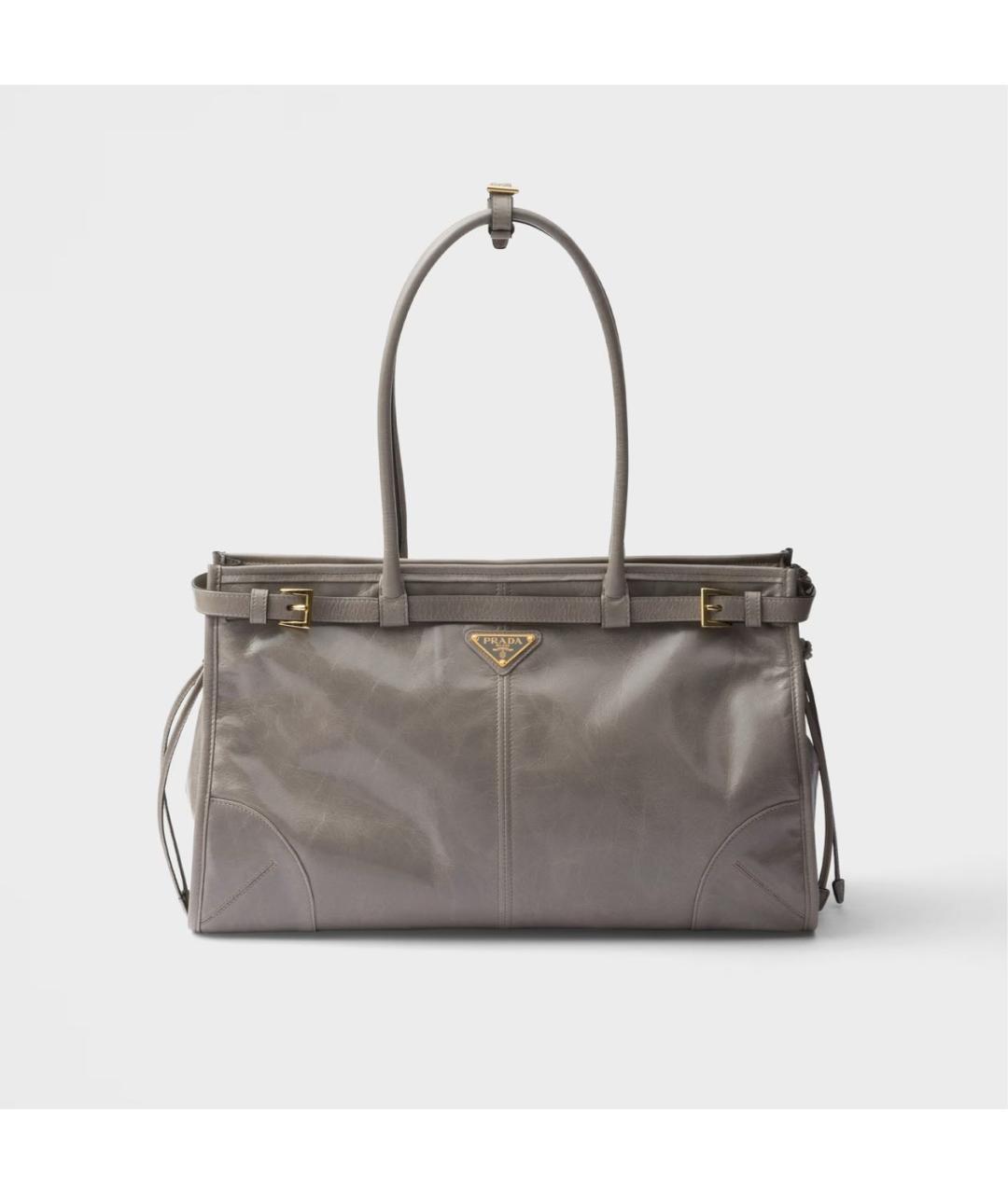 PRADA Серая кожаная сумка через плечо, фото 6