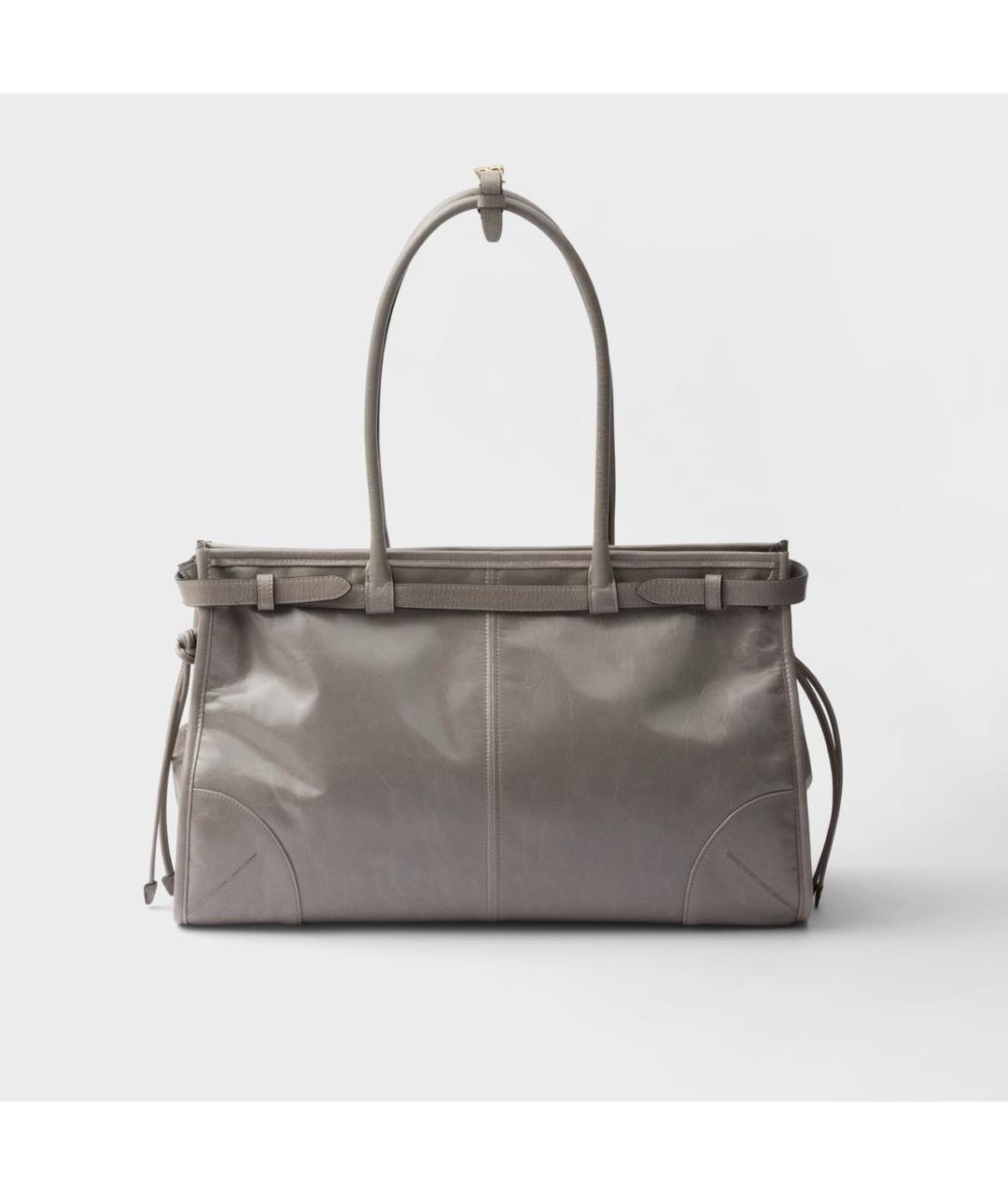 PRADA Серая кожаная сумка через плечо, фото 4