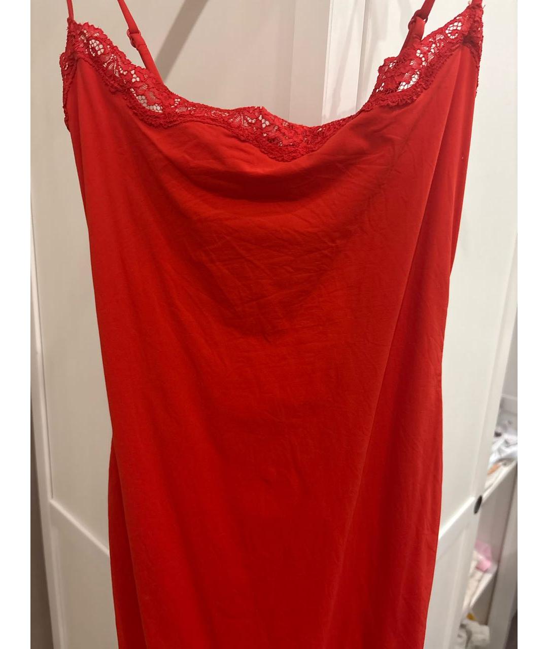 SKIMS Красное кружевное повседневное платье, фото 4