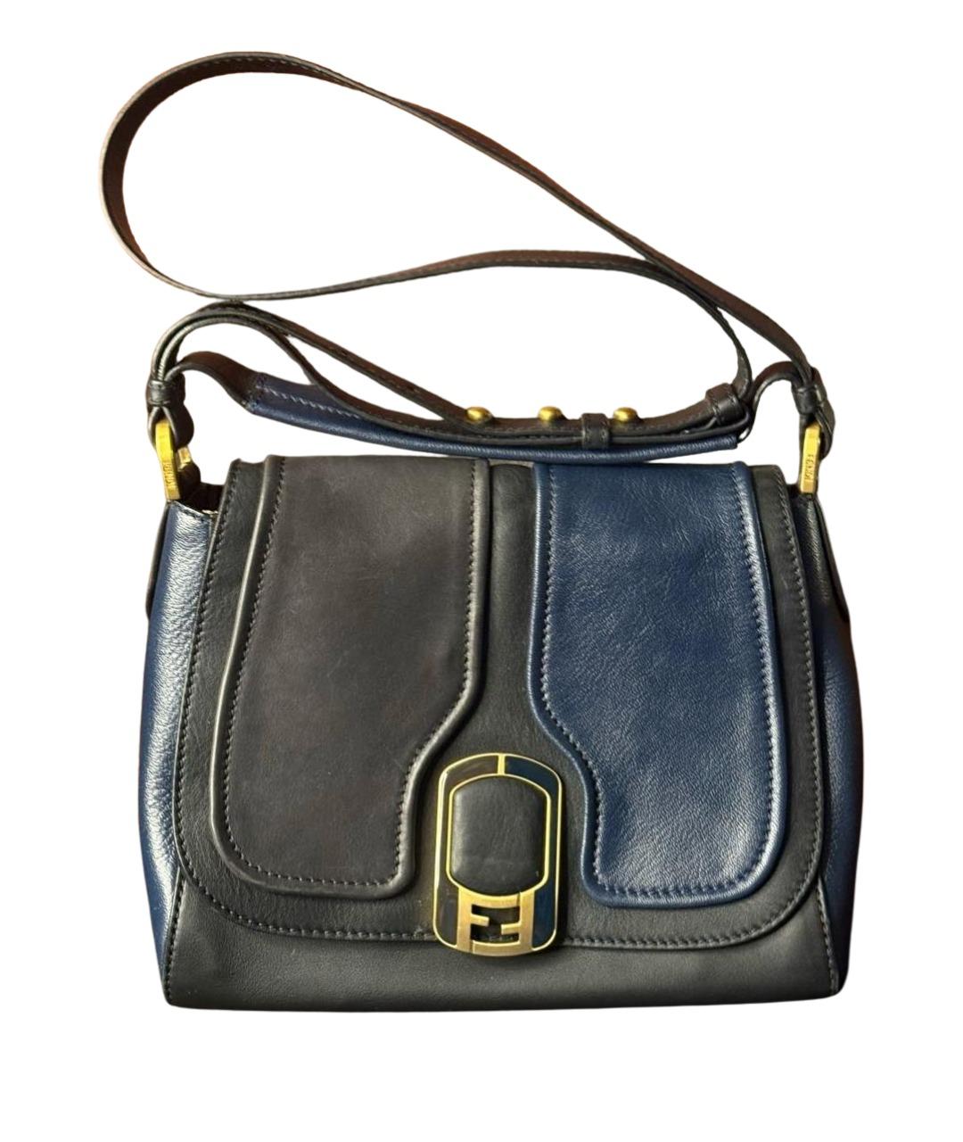 FENDI Черная кожаная сумка через плечо, фото 1