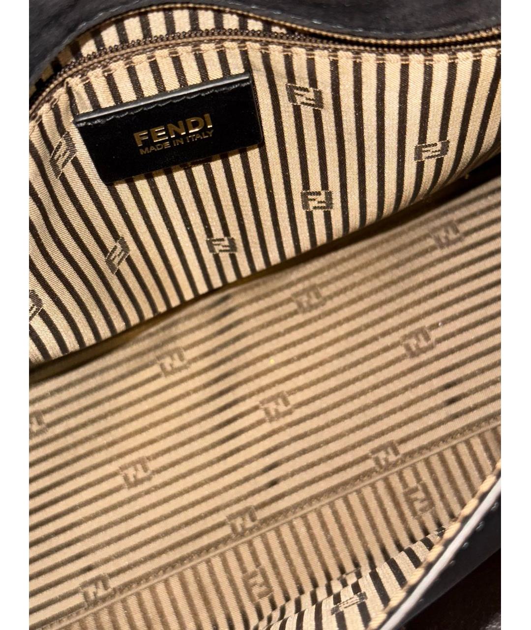 FENDI Черная кожаная сумка через плечо, фото 6