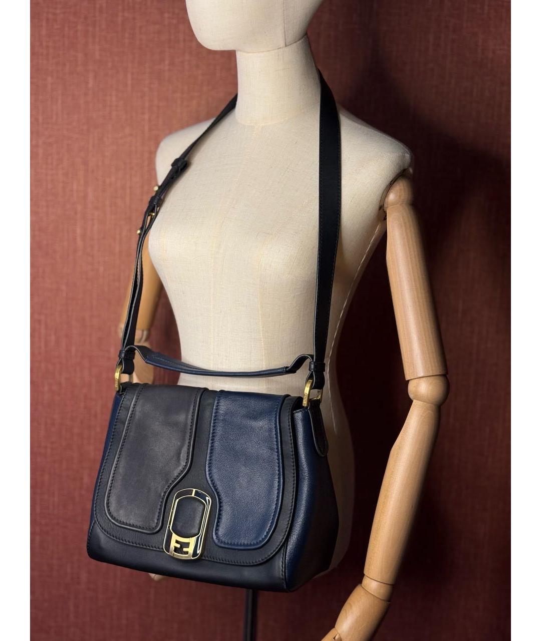 FENDI Черная кожаная сумка через плечо, фото 8