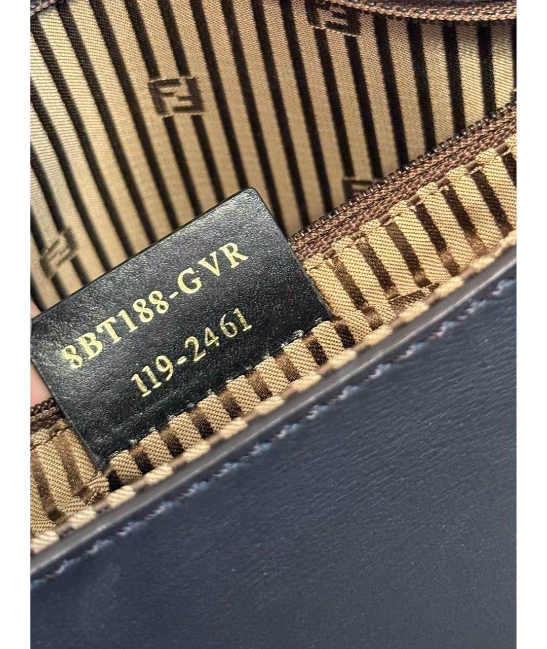 FENDI Черная кожаная сумка через плечо, фото 7