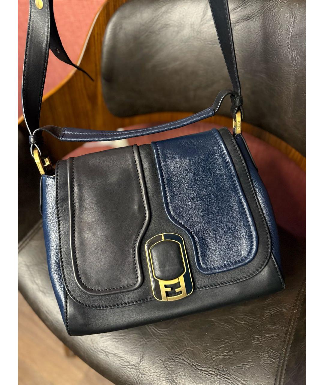 FENDI Черная кожаная сумка через плечо, фото 2