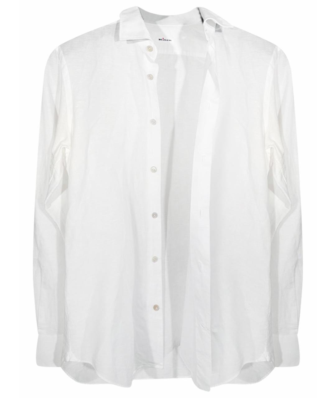 KITON Белая льняная классическая рубашка, фото 1