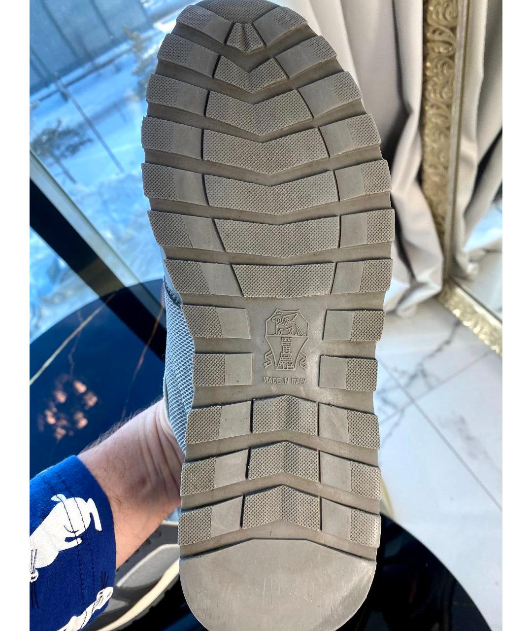 BRUNELLO CUCINELLI Серые текстильные низкие кроссовки / кеды, фото 5