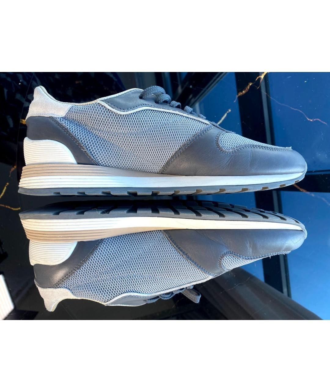 BRUNELLO CUCINELLI Серые текстильные низкие кроссовки / кеды, фото 9