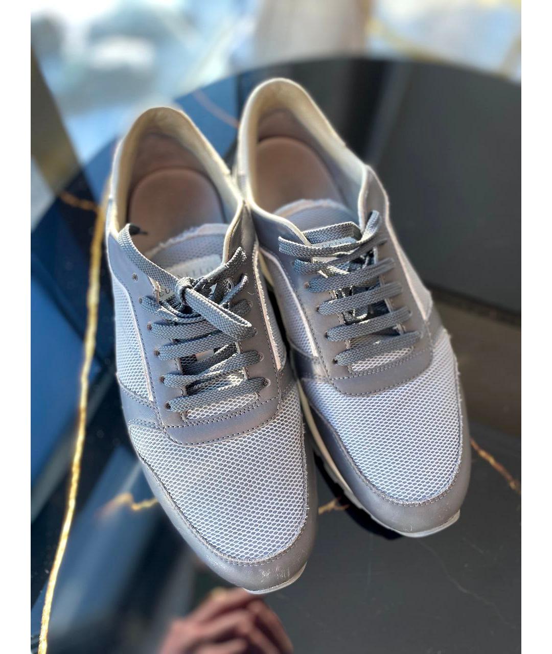 BRUNELLO CUCINELLI Серые текстильные низкие кроссовки / кеды, фото 2