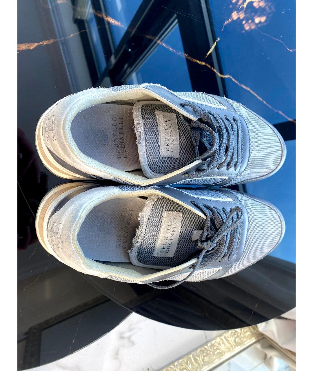 BRUNELLO CUCINELLI Серые текстильные низкие кроссовки / кеды, фото 3