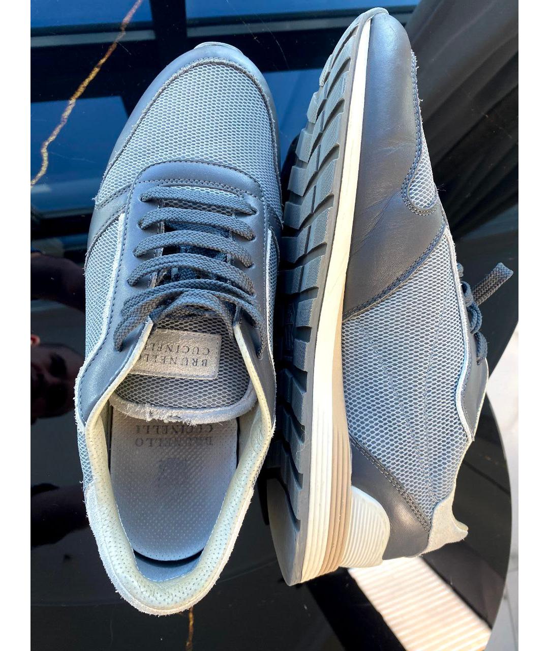 BRUNELLO CUCINELLI Серые текстильные низкие кроссовки / кеды, фото 8