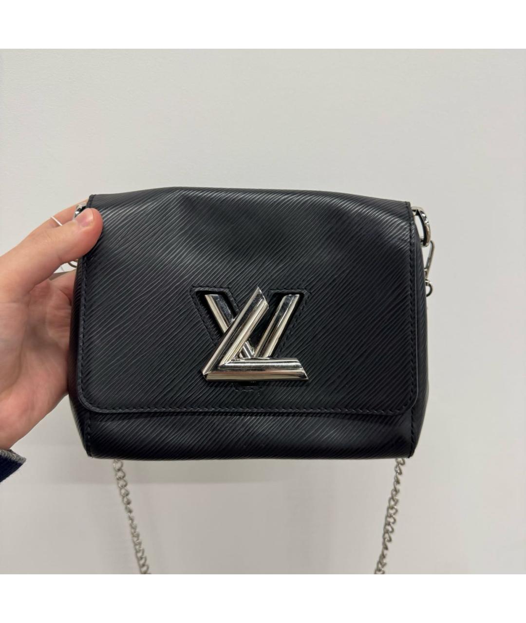 LOUIS VUITTON Черная кожаная сумка через плечо, фото 2