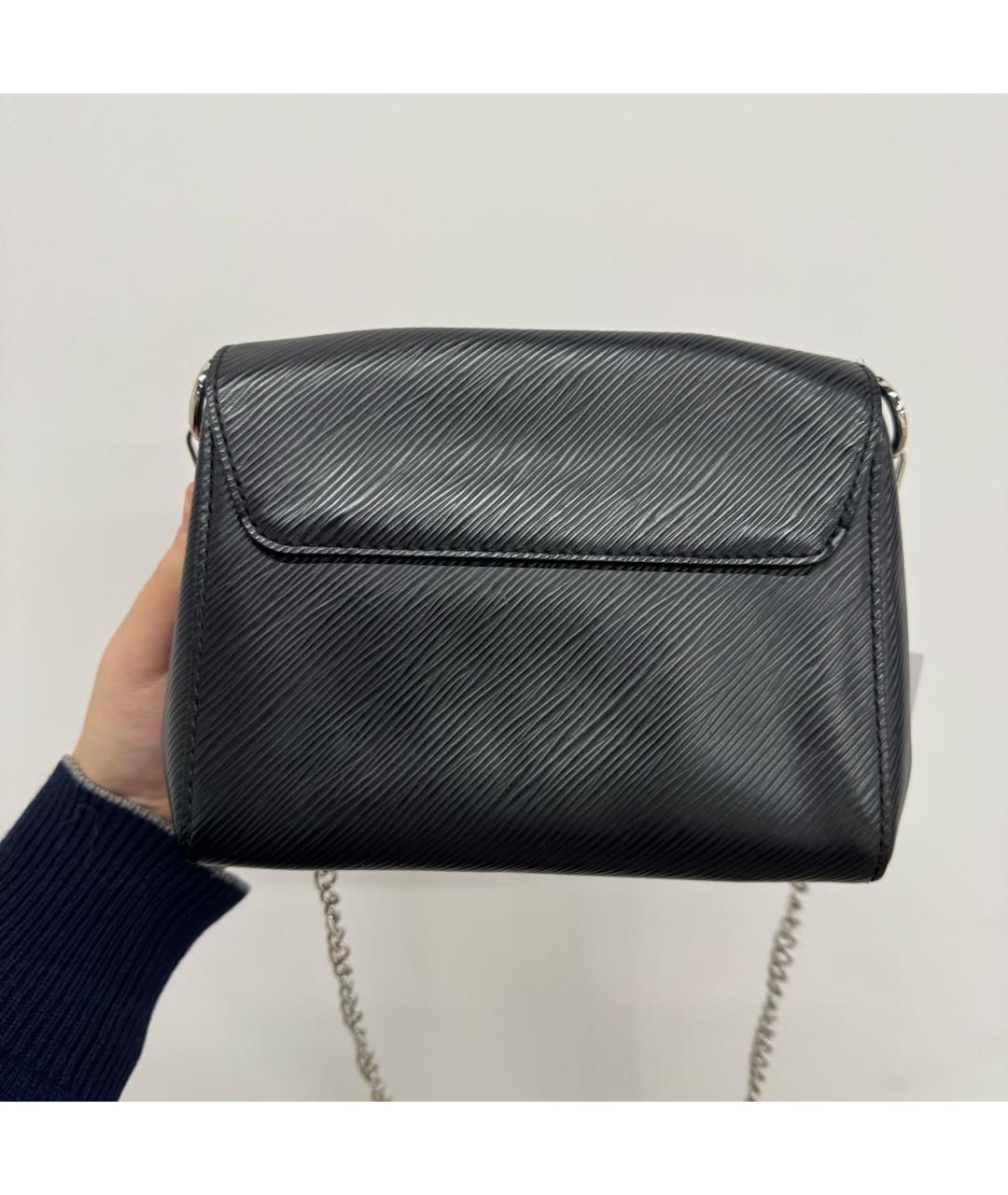 LOUIS VUITTON Черная кожаная сумка через плечо, фото 3