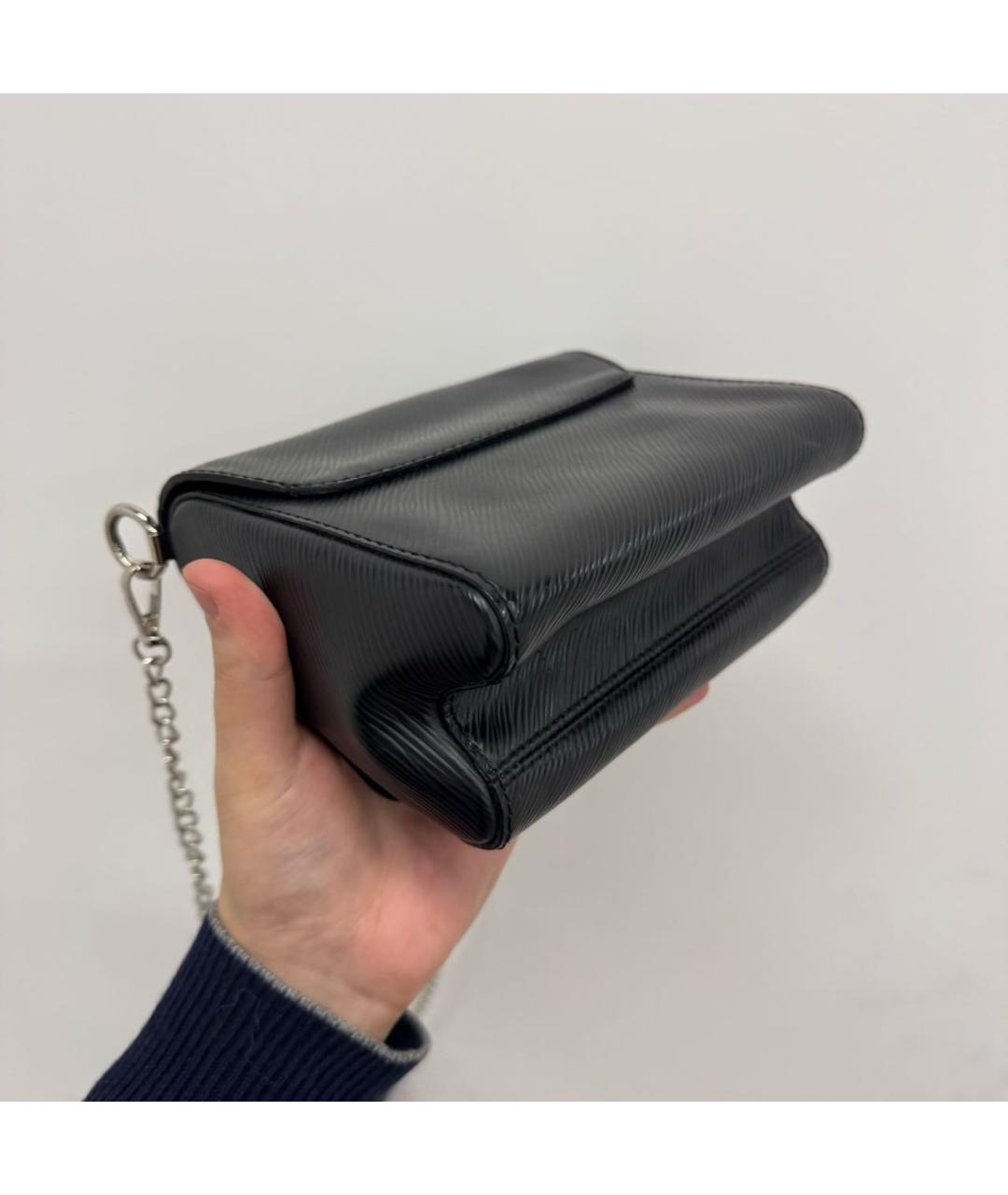 LOUIS VUITTON Черная кожаная сумка через плечо, фото 8