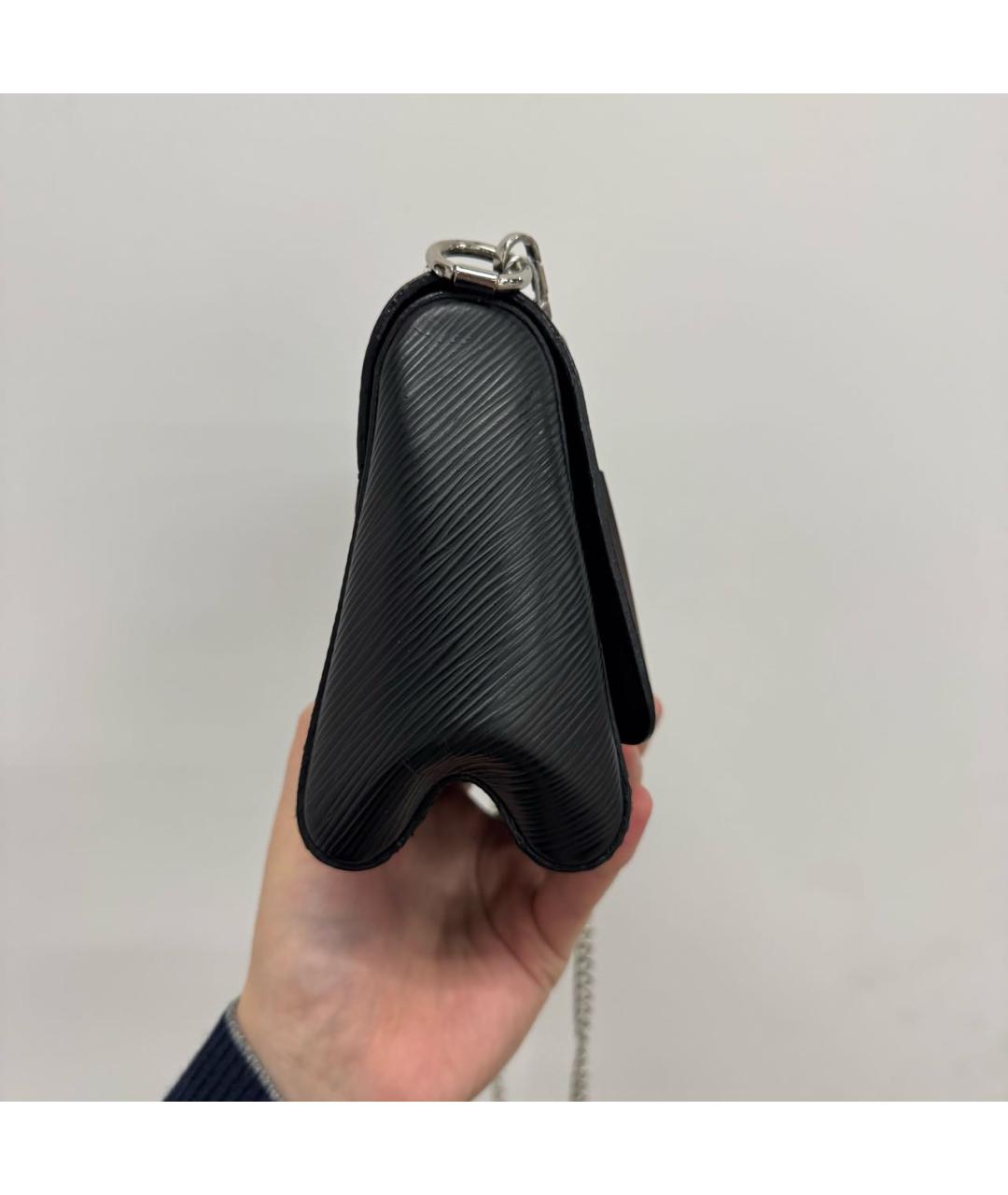 LOUIS VUITTON Черная кожаная сумка через плечо, фото 5