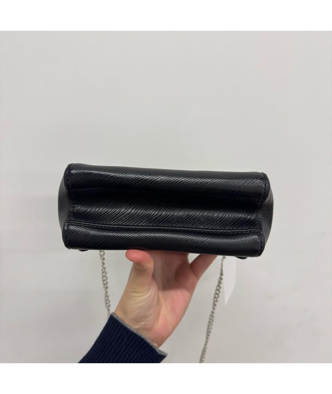 LOUIS VUITTON Черная кожаная сумка через плечо, фото 6