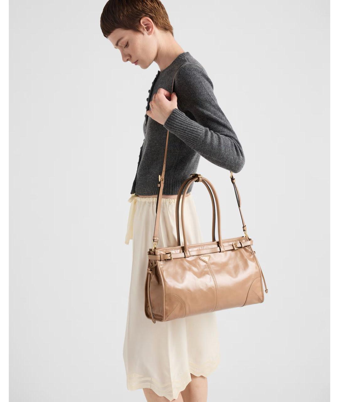 PRADA Коричневая кожаная сумка через плечо, фото 6