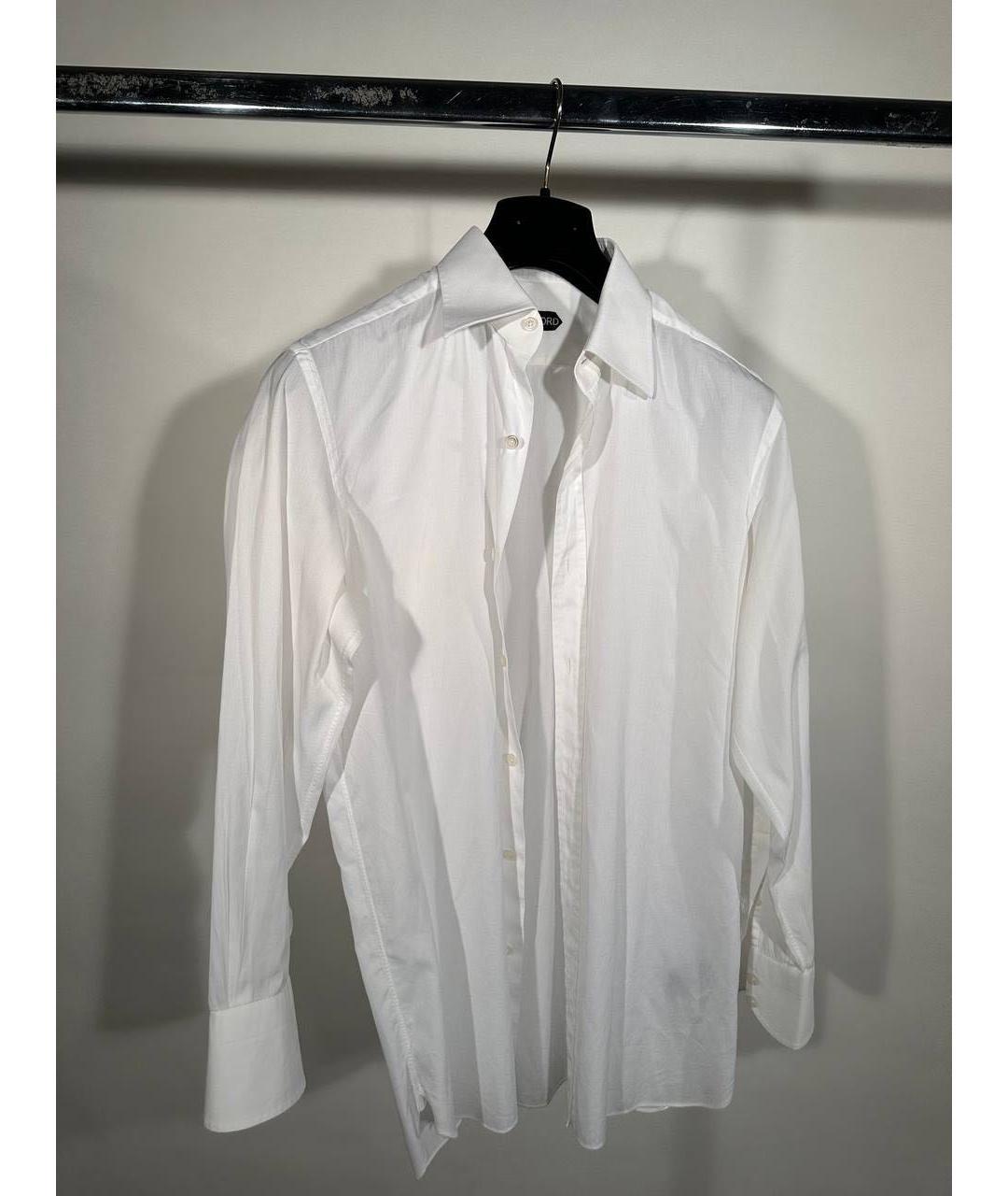 TOM FORD Белая хлопковая классическая рубашка, фото 2