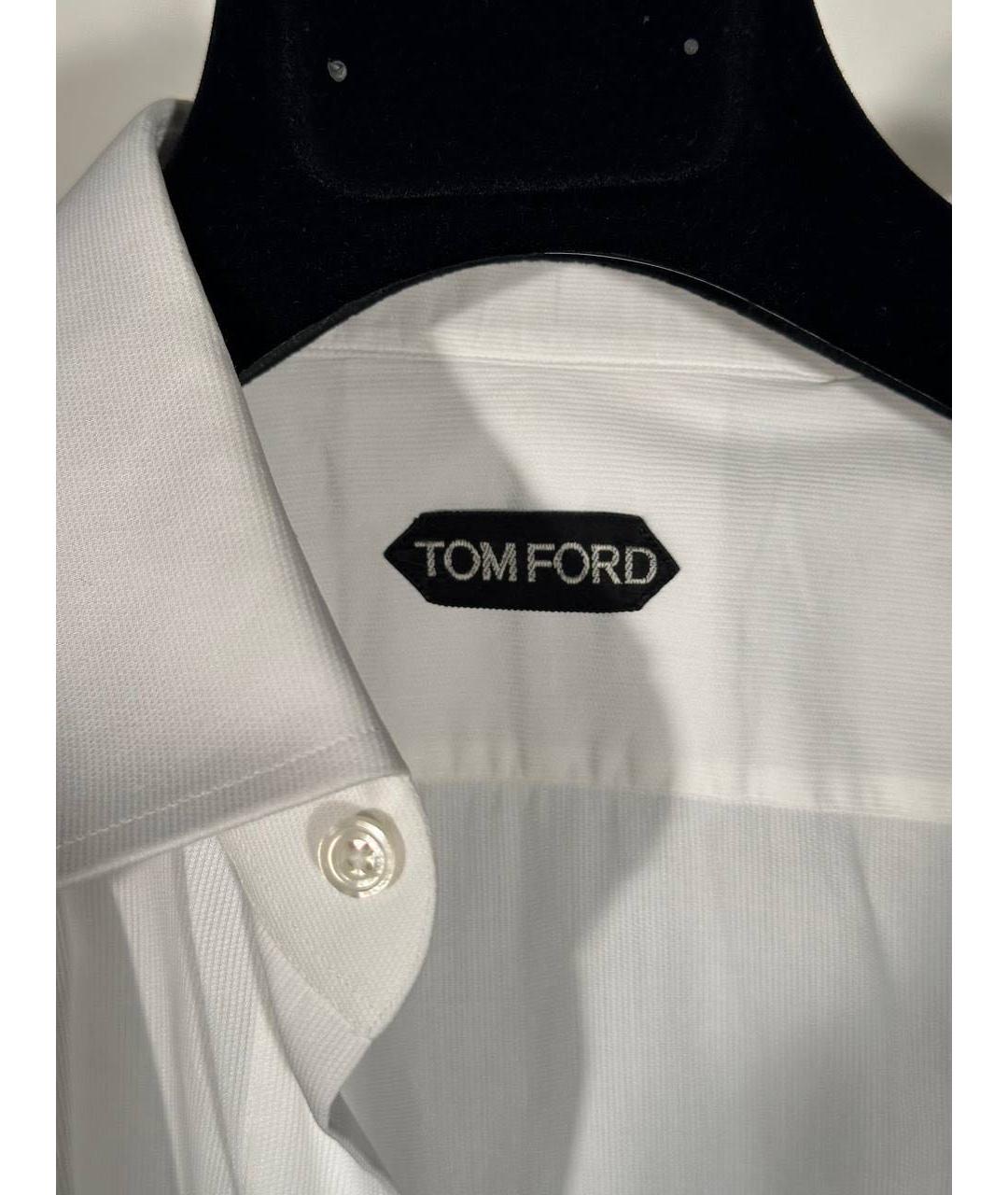 TOM FORD Белая хлопковая классическая рубашка, фото 3