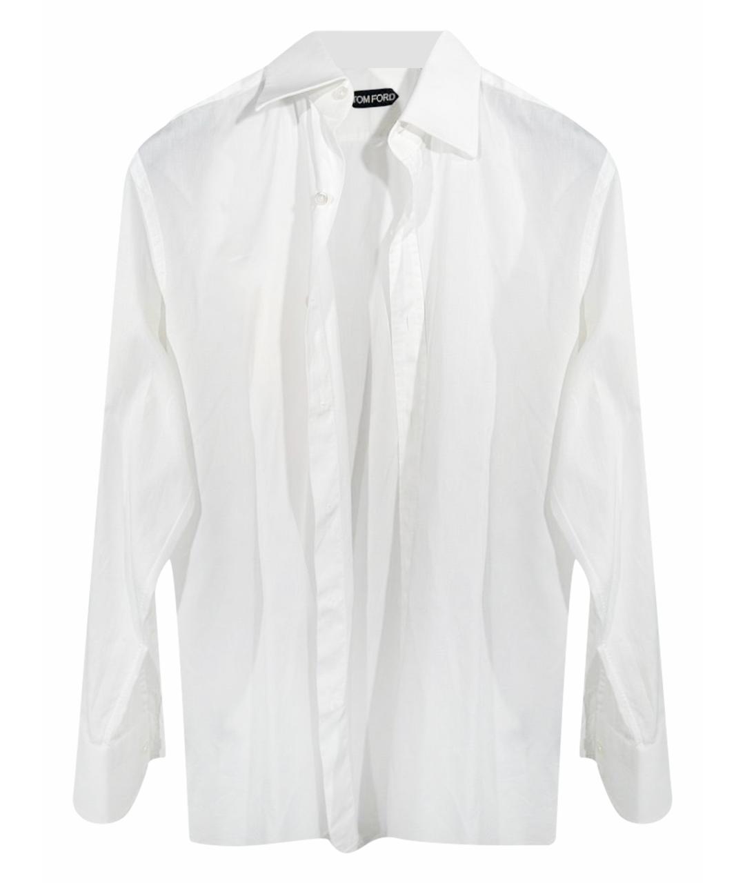 TOM FORD Белая хлопковая классическая рубашка, фото 1
