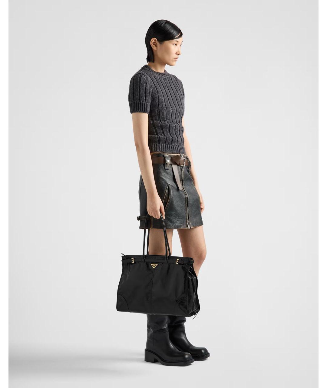 PRADA Черная кожаная сумка через плечо, фото 2