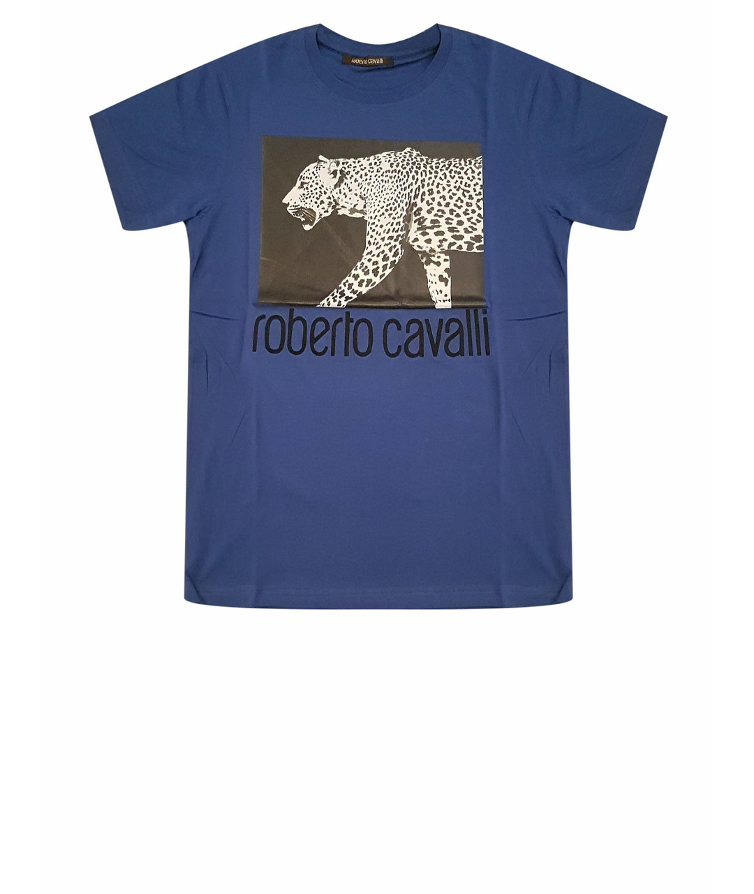 ROBERTO CAVALLI Синяя хлопковая футболка, фото 1