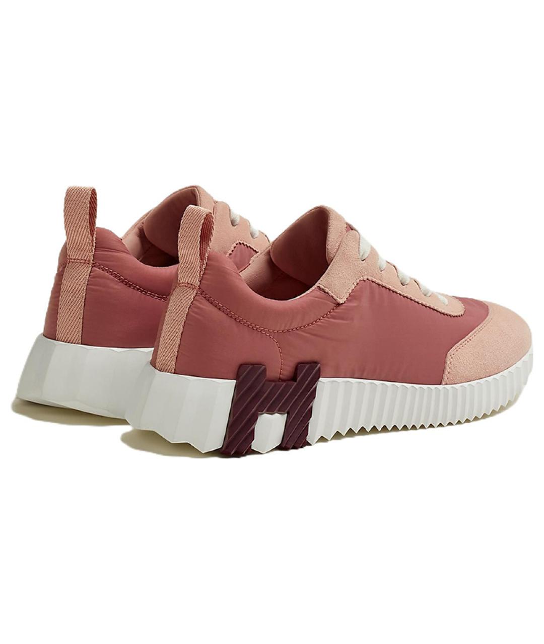 HERMES Розовые кожаные кроссовки, фото 4