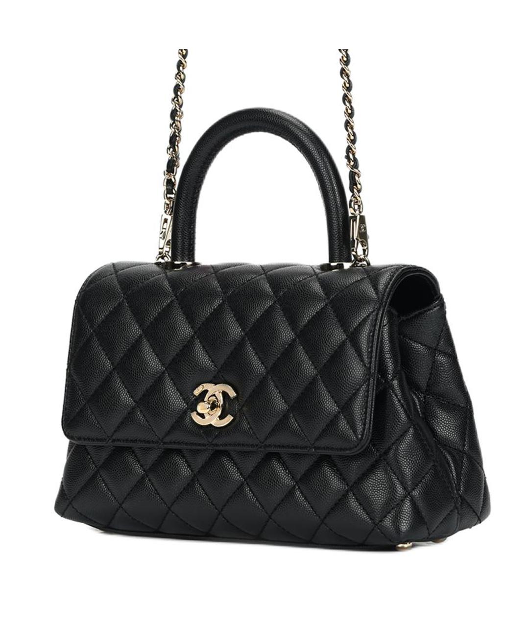 CHANEL Черная кожаная сумка через плечо, фото 2