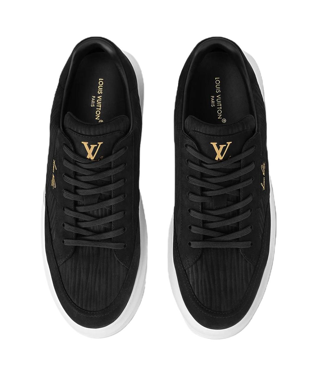 LOUIS VUITTON Черные кожаные низкие кроссовки / кеды, фото 4