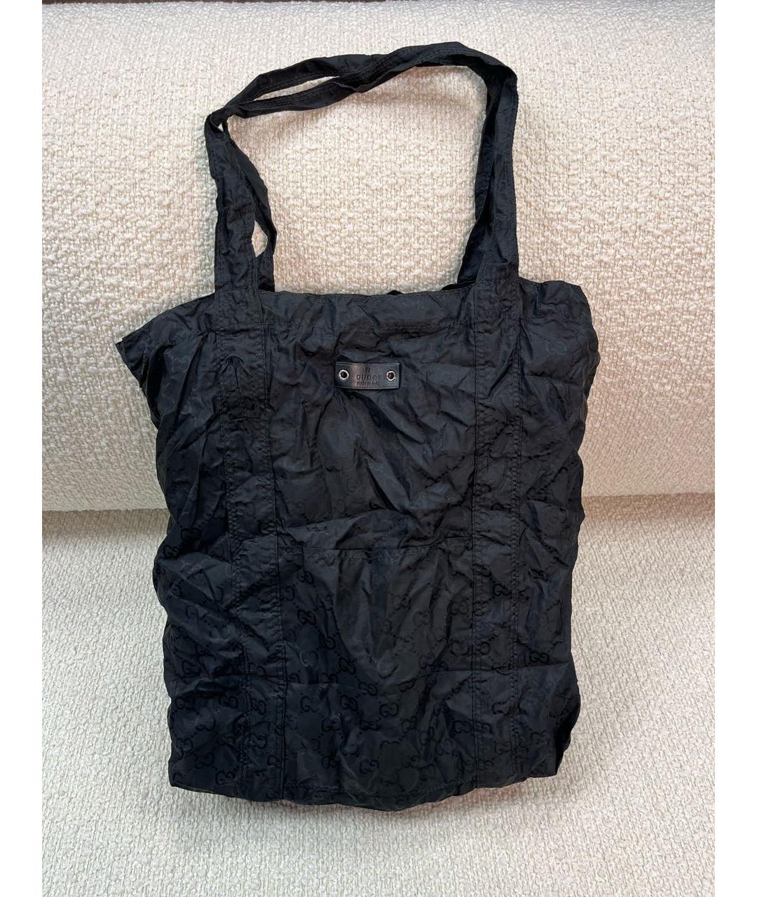 GUCCI Черная синтетическая сумка с короткими ручками, фото 6