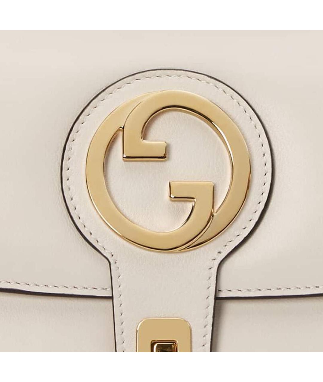 GUCCI Белая кожаная сумка через плечо, фото 8