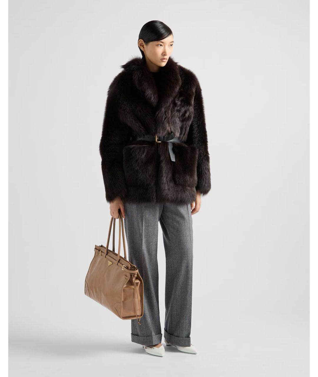 PRADA Коричневая кожаная сумка через плечо, фото 2