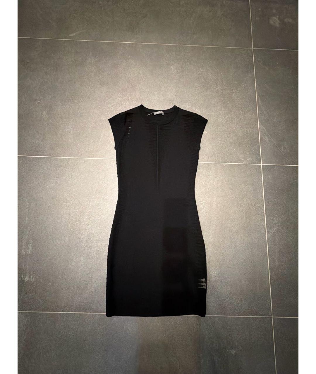 ALEXANDER MCQUEEN Черное вискозное коктейльное платье, фото 5