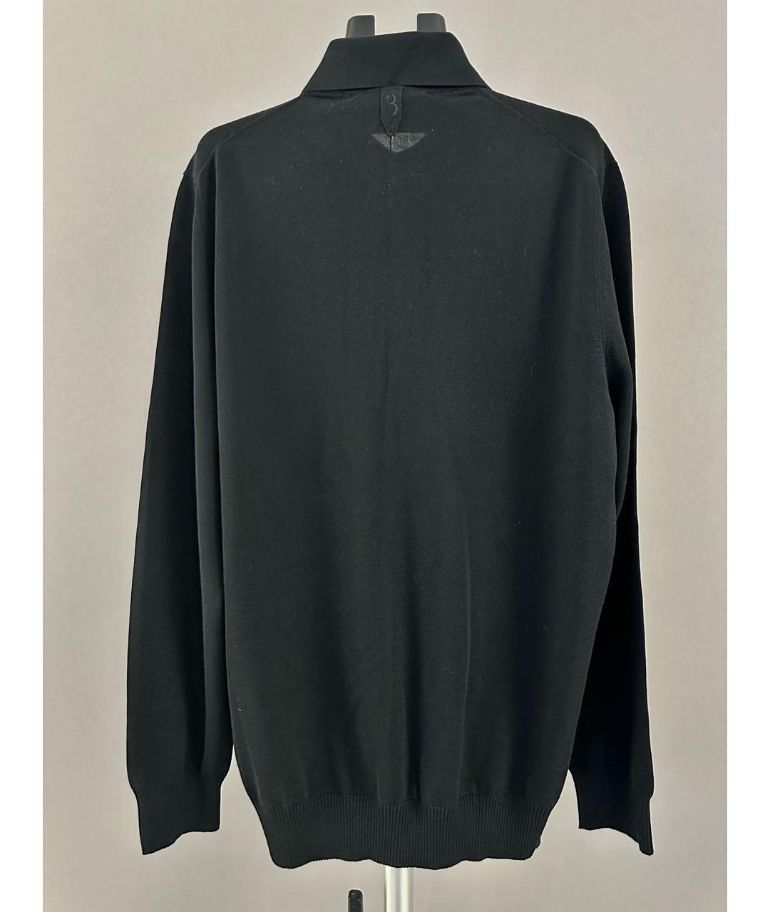 BILLIONAIRE Черное хлопковое поло с длинным рукавом, фото 2