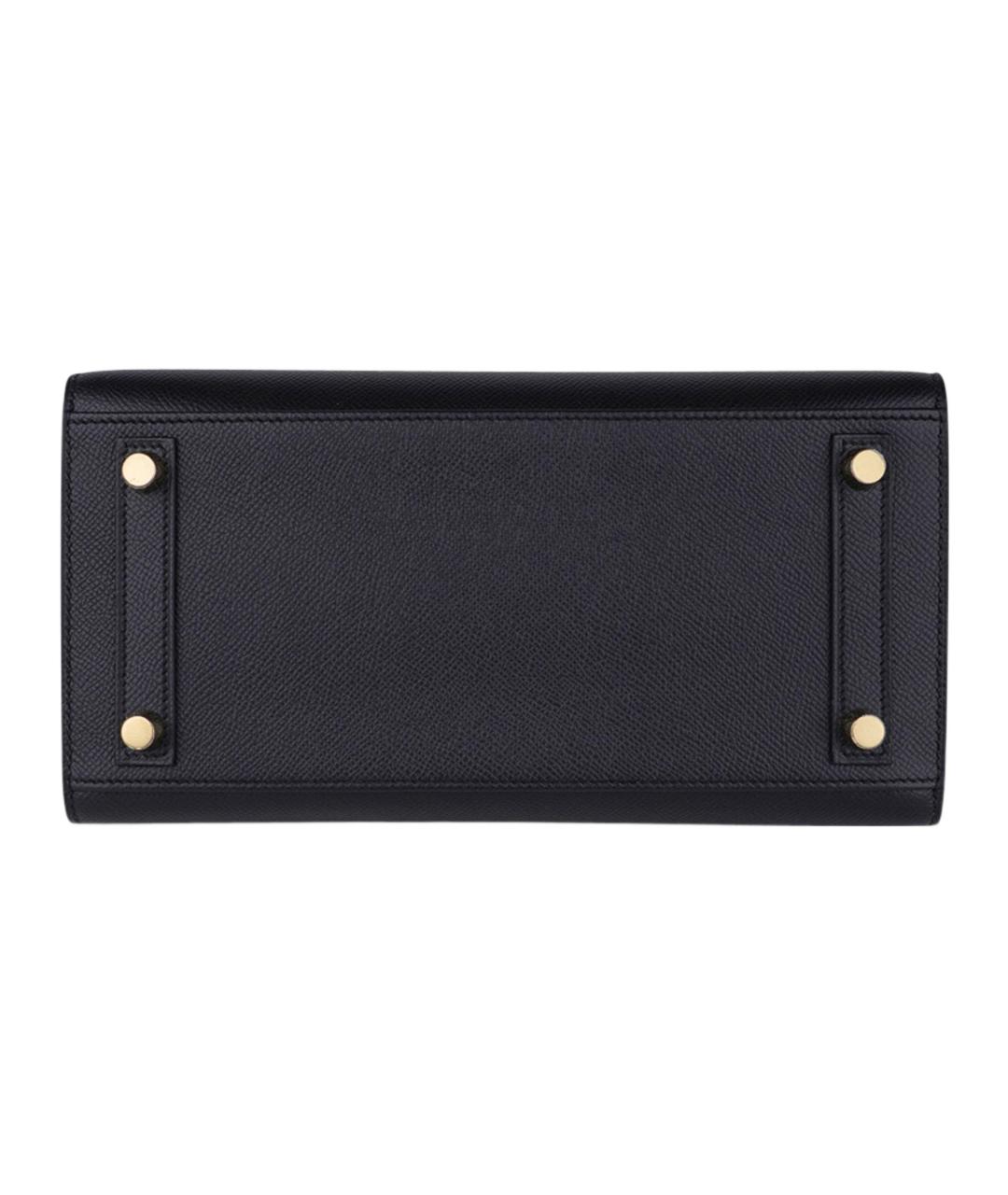 HERMES Черная кожаная сумка с короткими ручками, фото 6