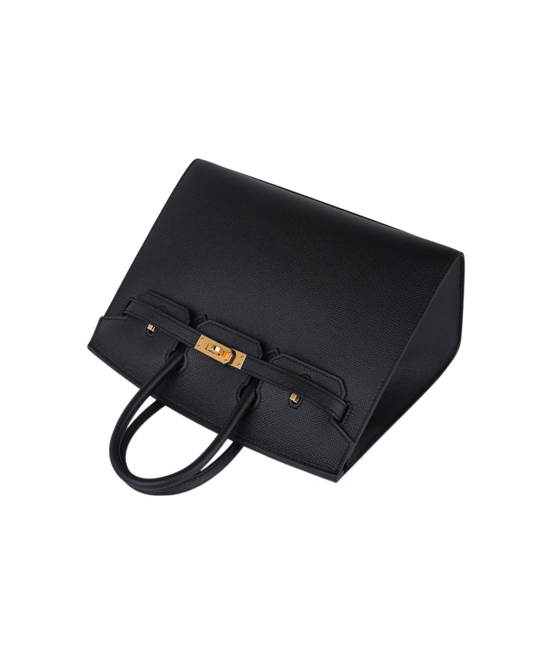 HERMES Черная кожаная сумка с короткими ручками, фото 7