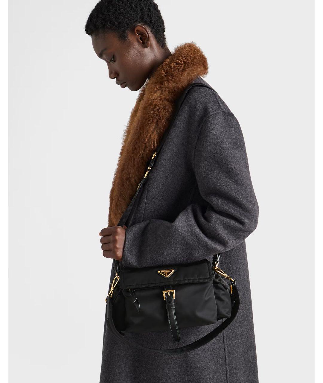 PRADA Черная тканевая сумка через плечо, фото 6