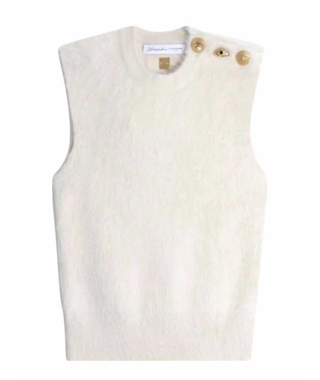 SCHIAPARELLI Белая кашемировая майка, фото 1