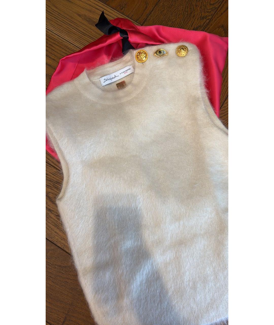 SCHIAPARELLI Белая кашемировая майка, фото 5